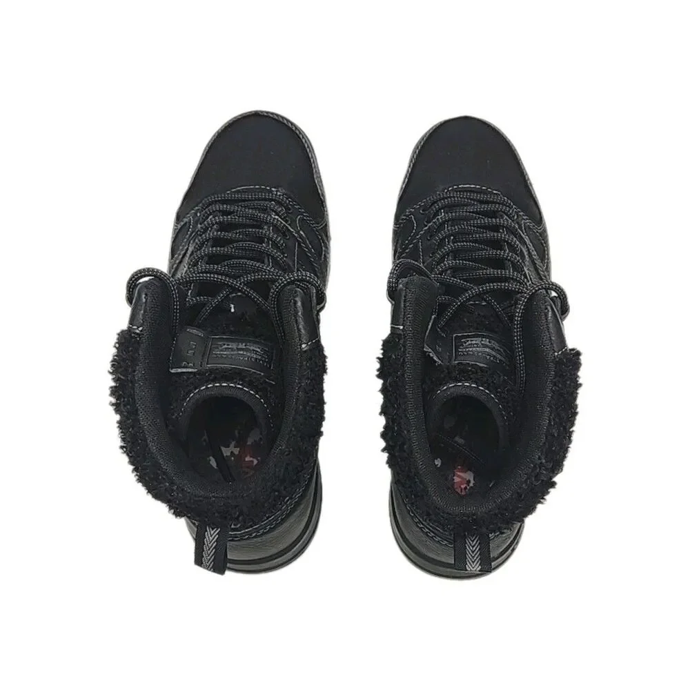Levi's Sneaker Shoe Black High Top Sherpa Trim Women Size 9 Synthetic Lace-up